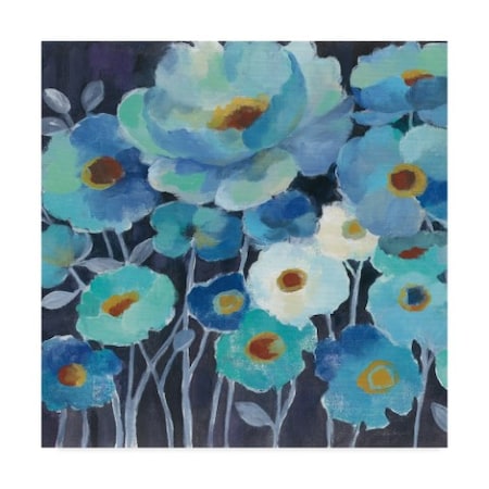 Silvia Vassileva 'Indigo Flowers Ii' Canvas Art,35x35